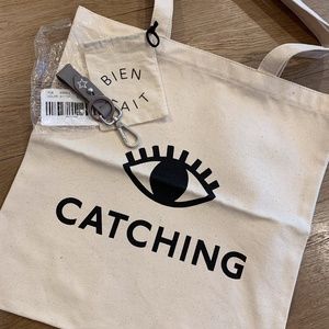 Madewell Canvas Tote & Icon Leather Key Fob